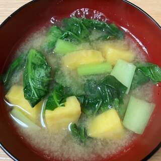 さつまいもと小松菜の味噌汁☆彡